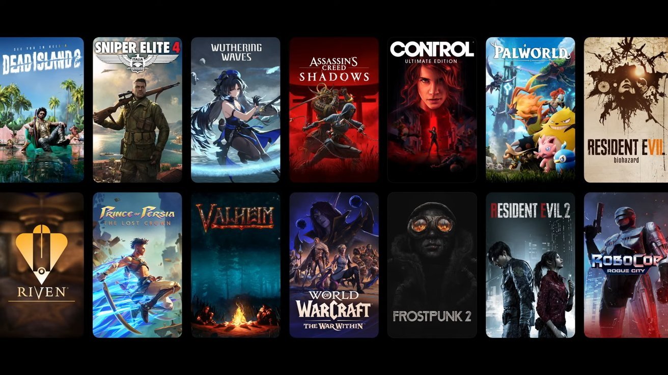 Various video game covers arranged in a grid, featuring diverse characters and themes including action, adventure, fantasy, and science fiction.
