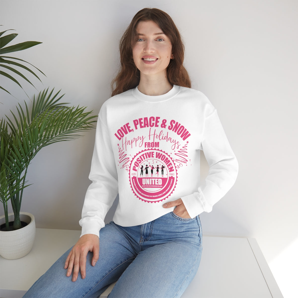 Love, Peace & Snow Holiday Crewneck Sweatshirt