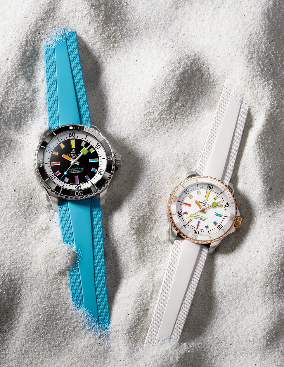 Dive into color: Breitling’s Superocean rainbow-dial assortment makes its debut ...