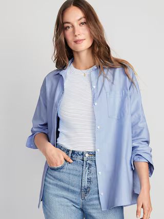 Oversized Button-Down Boyfriend Shirt | Old Navy (US)