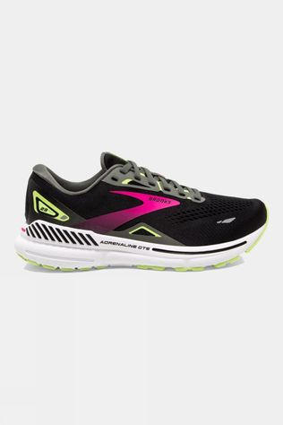 Brooks Womens Adrenaline GTS 23 Shoes - Wide 037 Black/Gunmetal/Sharp Green