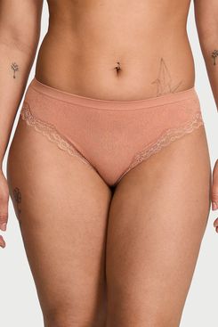 Victoria's Secret Seamless Lace-Trim Bikini Panty