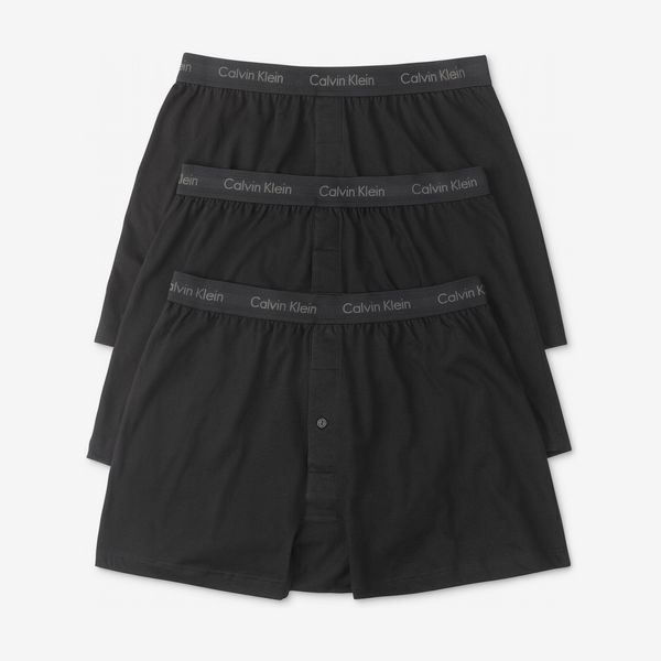 Calvin Klein Cotton Classics 3-Pack Knit Boxer in Black