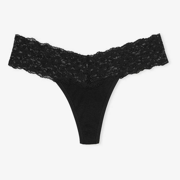 Victoria's Secret Lace Waist Cotton Thong Panty