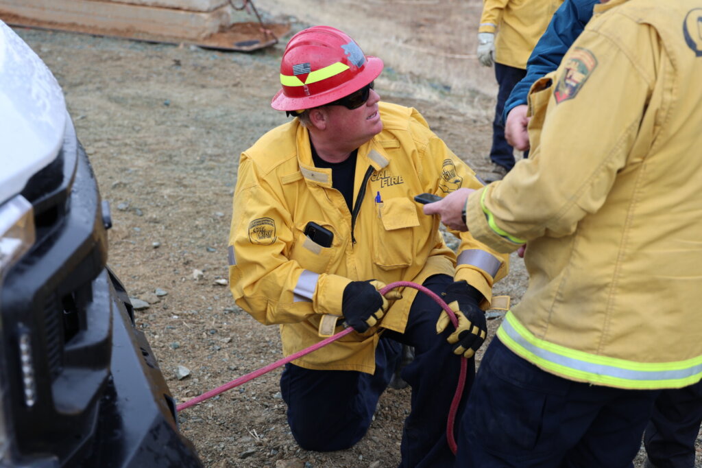 firefighter with wire