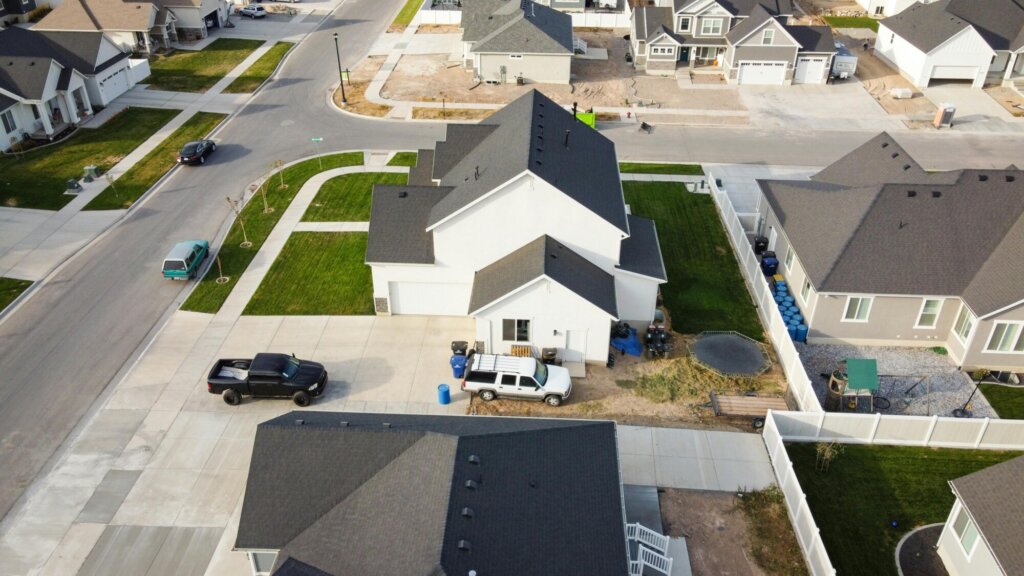 aerial view of a home