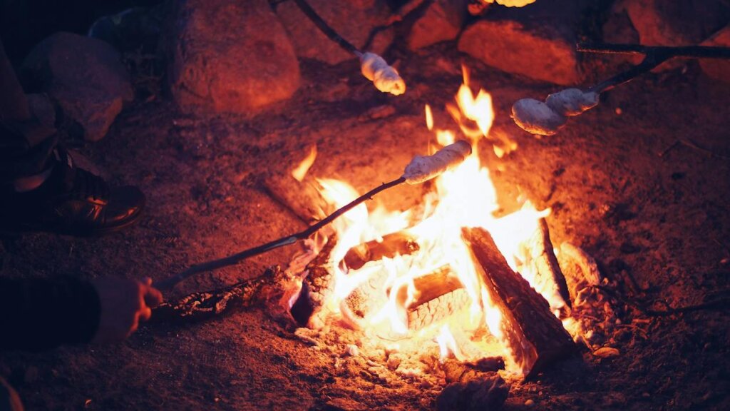 campfire with marshmallows