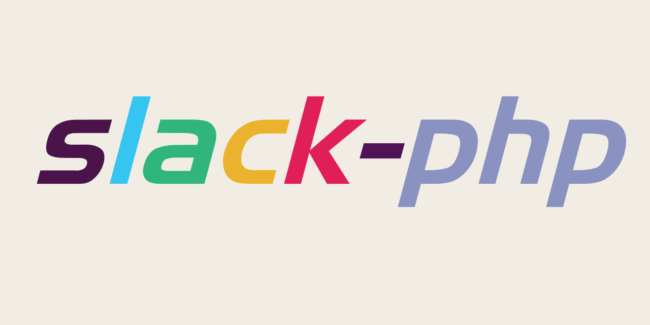 Slack PHP logo written in PHP's font