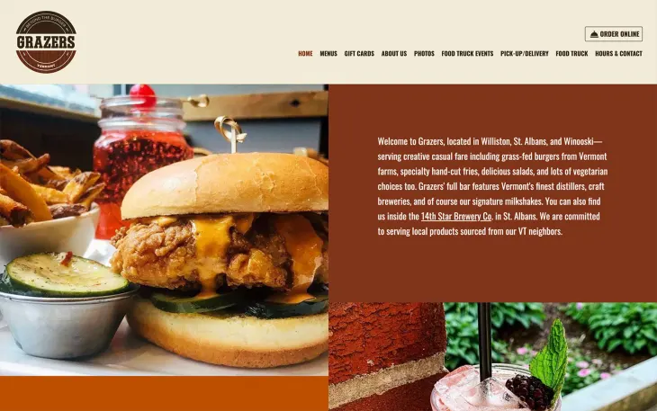 Restaurant website thumbnail of Grazer's