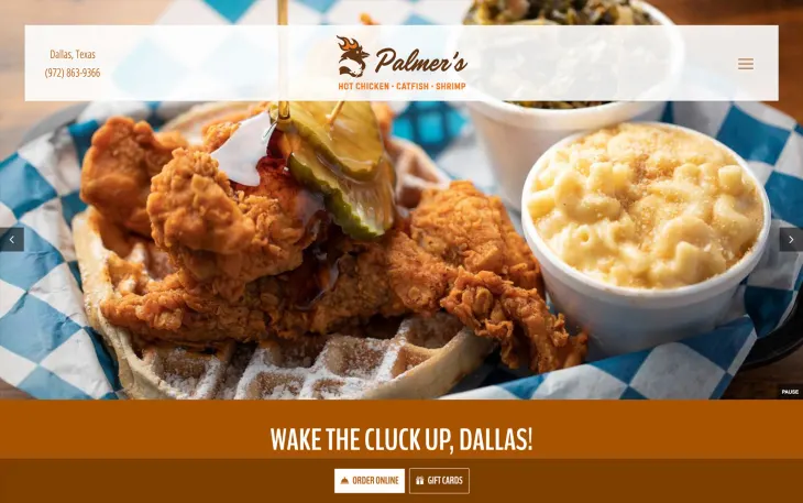 Restaurant website thumbnail of Palmer's