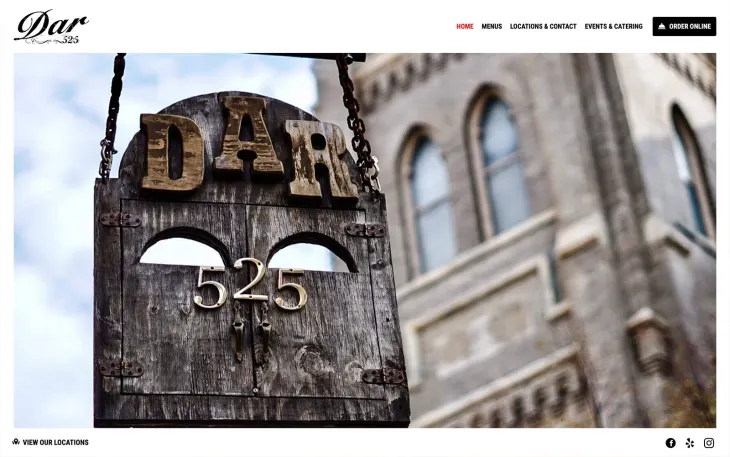 Restaurant website thumbnail of Dar 525