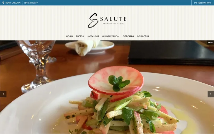 Restaurant website thumbnail of Salute