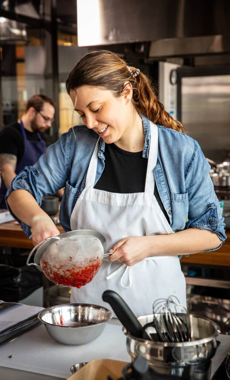 Morgan Bolling pushes a raspberry-rose hip sauce