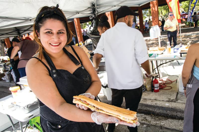 Chef Iliana Cordero with her entry for the Cuban sandwich competition