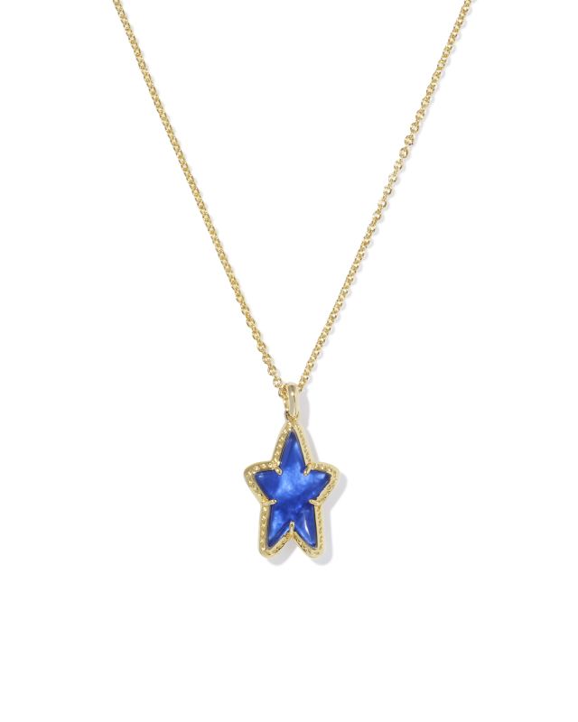 Ada Gold Short Pendant in Cobalt Blue Illusion image number 0.0