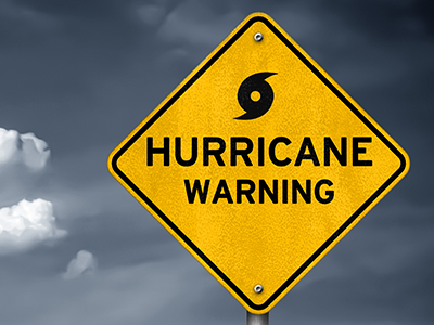 Hurricane warning sign