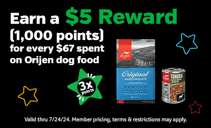 3x points on orijen dog food