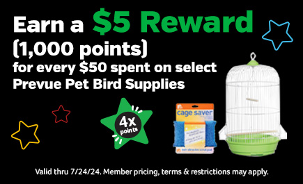 4x points on select prevue bird supplies
