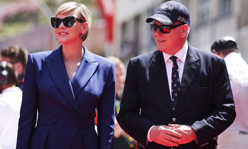 Prințesa Charlene și prințul Albert la cursa de Formula 1 din Monaco/ Profimedia