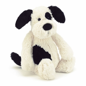 Jellycat Bashful Puppy in Black & Cream, 12"