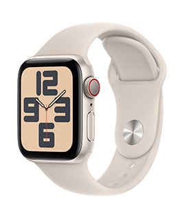 Image of: PureTalk Apple Watch SE GPS + Cellular 40mm Starlight Aluminum Starlight Sport Band S/M