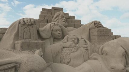 'Belém de Areia': praia nas Ilhas Canárias é palco de presépio gigante