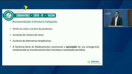 VÍDEO: Gerência-Geral de Medicamentos da Anvisa recomenda a aprovação do uso emergencial da CoronaVac