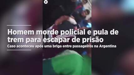 Homem morde policial e pula de trem em movimento para escapar de prisão na Argentina