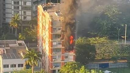 Incêndio atinge prédio em São Conrado, na Zona Sul do Rio