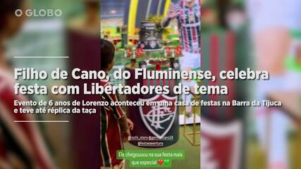 Filho de Cano, do Fluminense, celebra 6 anos em festa com tema inusitado: a Copa L