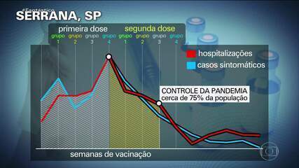Pandemia controlada: entenda em números o estudo que vacinou 95,7% da cidade de Serrana