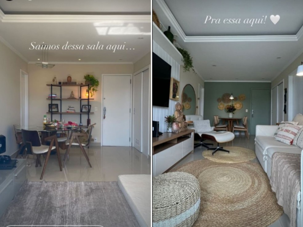 Juliana Knust transforma sala em apenas um dia sem quebra-quebra; veja antes e depois — Foto: Reprodução/@ju.knust