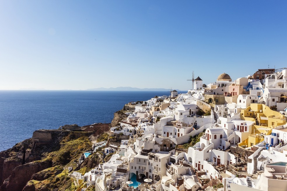 Santorini, na Grécia, é o destino europeu mais procurado por turistas — Foto: Getty Images