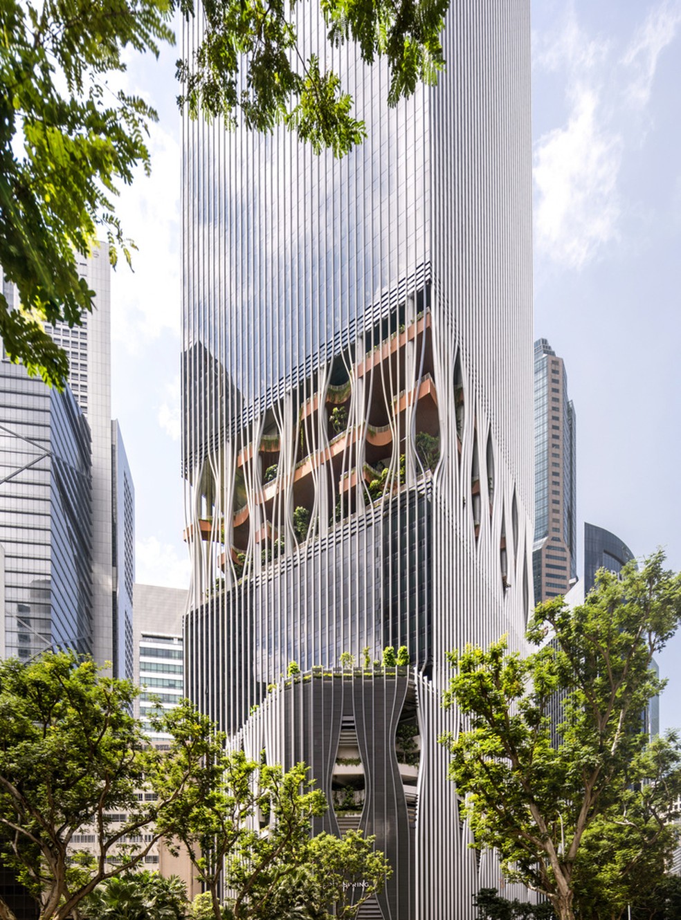 Fachada do CapitaSpring, em Singapura — Foto: Finbarr Fallon