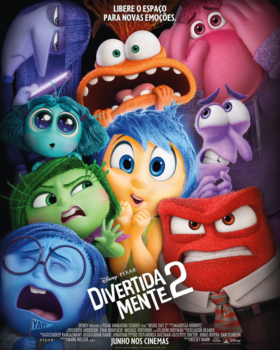 Disney e Pixar divulgaram novo pôster oficial de Divertidamente 2 — Foto: Divulgação