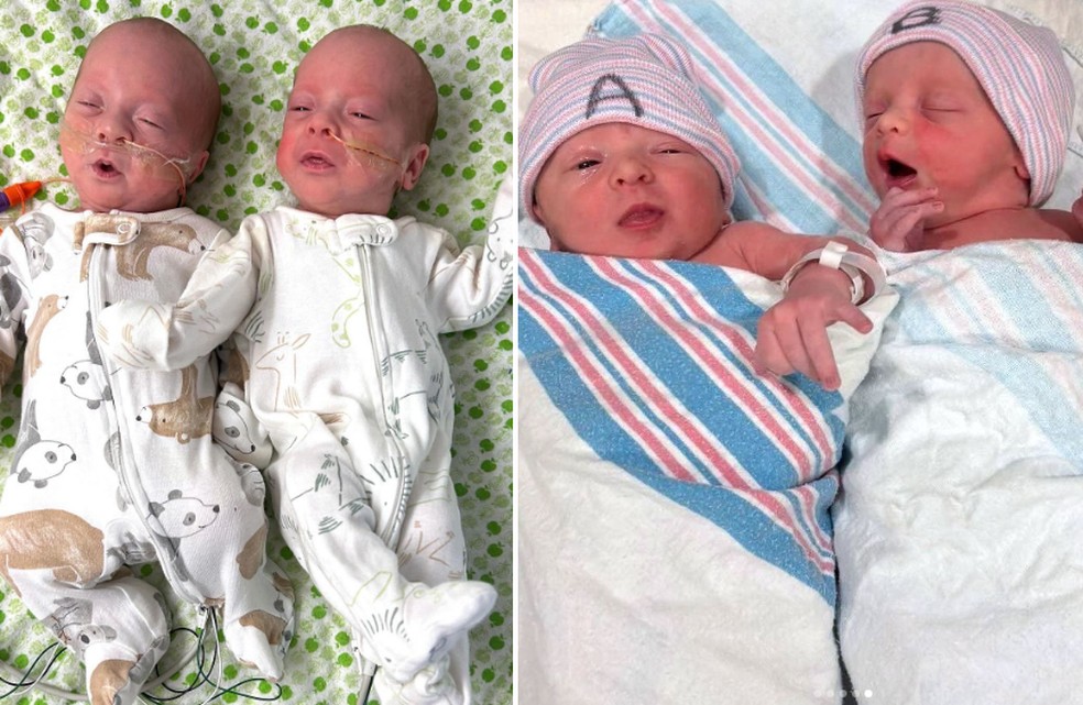 Os pequenos nasceram com poucos dias de diferença — Foto: Reprodução Instagram