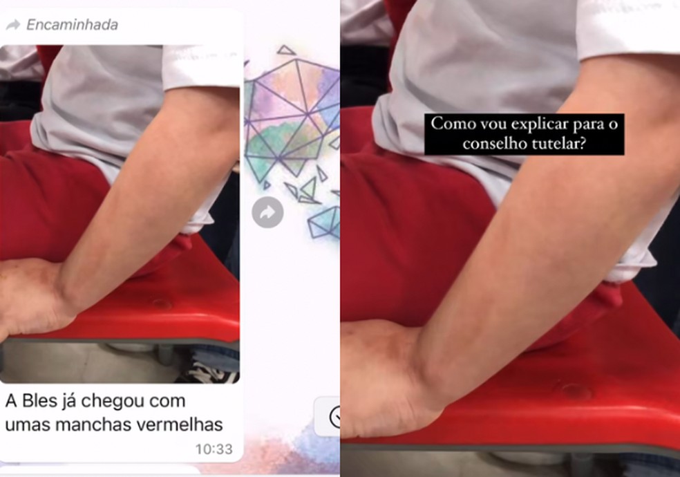 A menina tinha se riscado toda de batom vermelho — Foto: Reprodução/Instagram