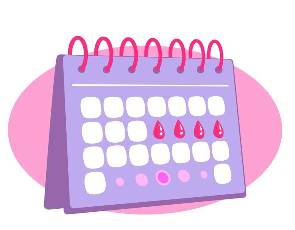 Calendário com marcações do ciclo menstrual e do período fértil (Foto: Divulgação) — Foto: Crescer