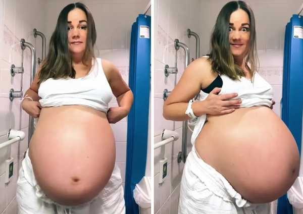 Barriga de grávida impressiona pelo tamanho