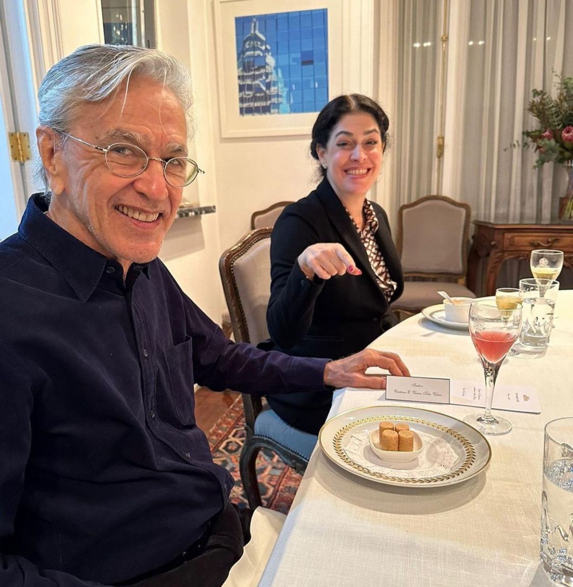 Caetano Veloso e a mulher, Paula Lavigne — Foto: Instagram