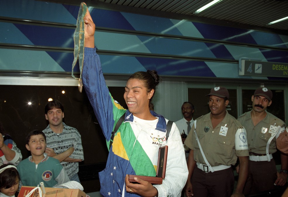 Márcia Fu, em 1996, em Atlanta — Foto: Cezar Loureiro / Agência O Globo