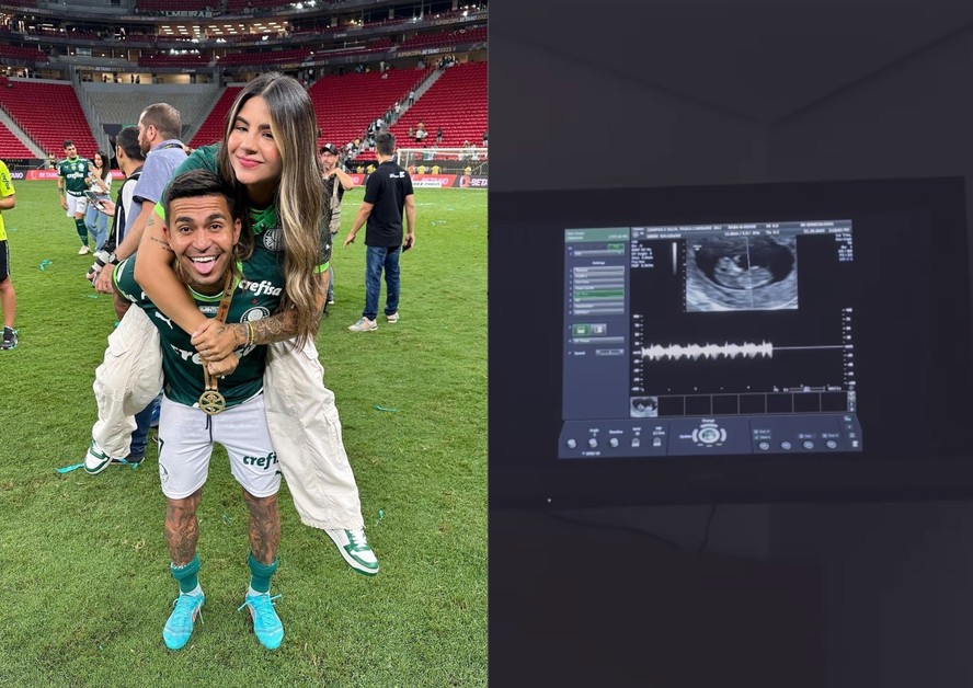 Dudu, do Palmeiras, e Paula Caroline Campos anunciam gravidez