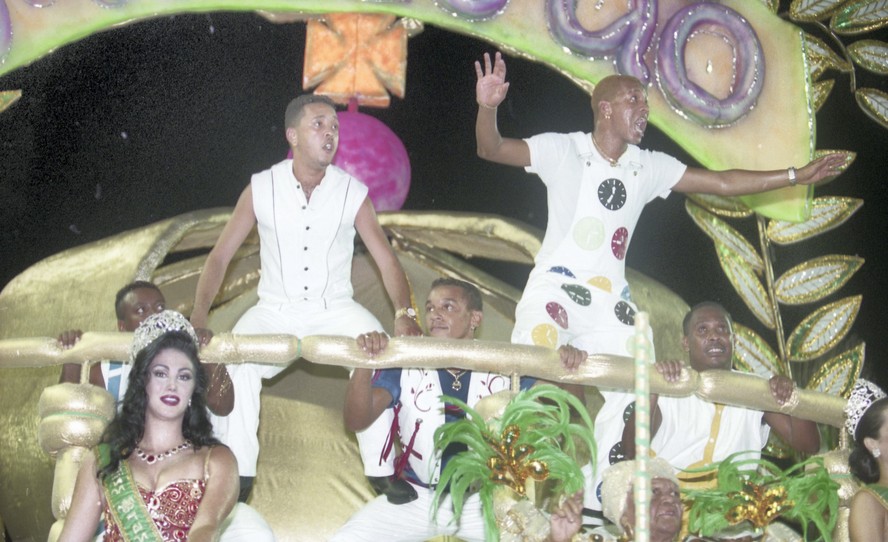 Andrezinho e Anderson Leonardo no desfile da Império da Tijuca em 1999