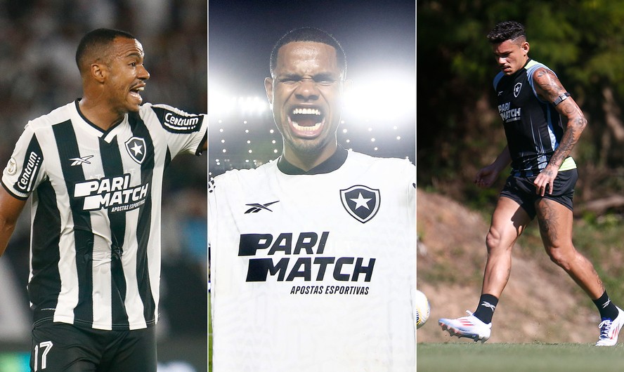 Marlon Freitas, Júnior Santos e Tiquinho (que volta a ser relacionado pelo Botafogo hoje) tiveram contratos renovados