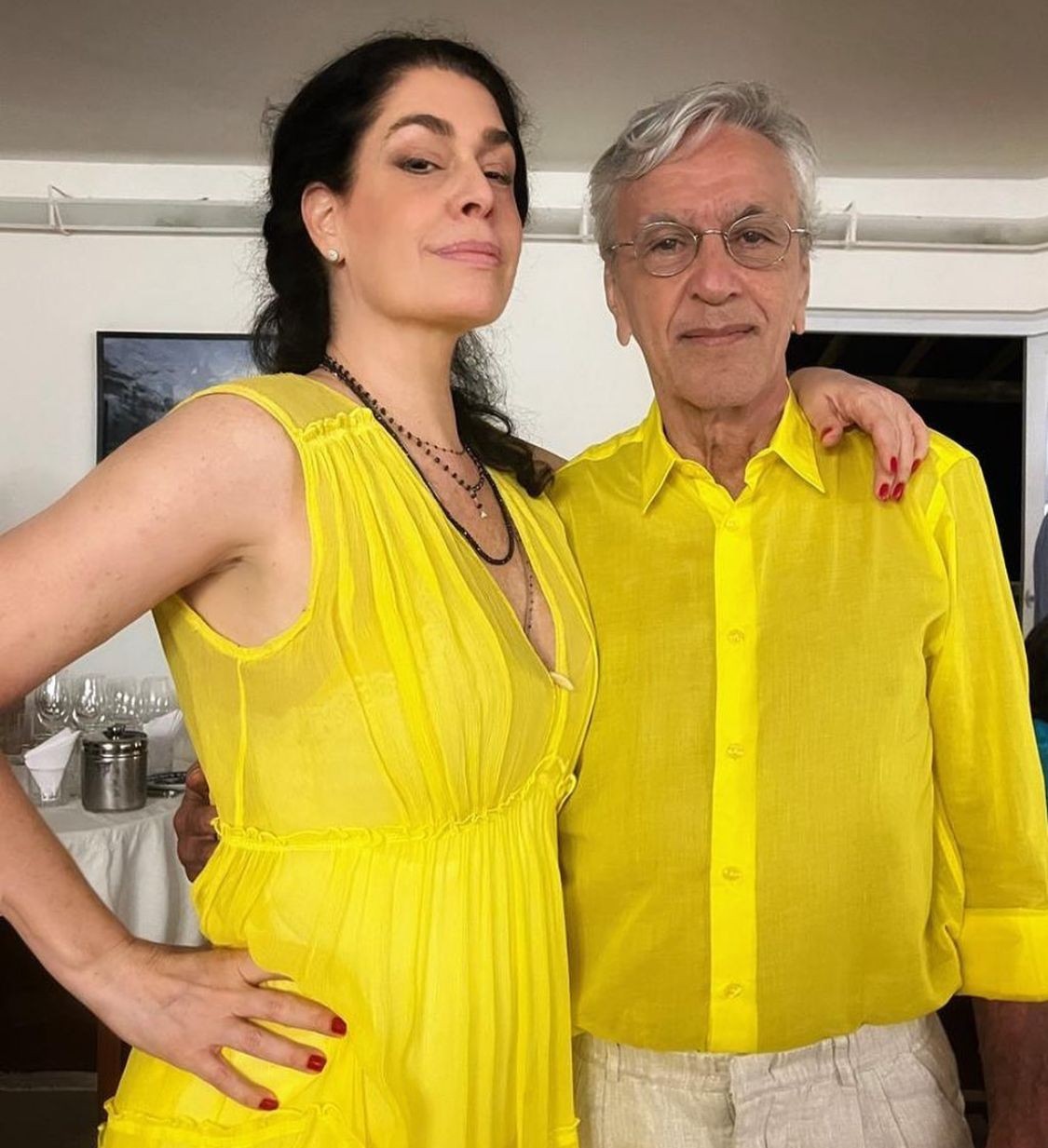 Caetano Veloso e a mulher, Paula Lavigne — Foto: Instagram