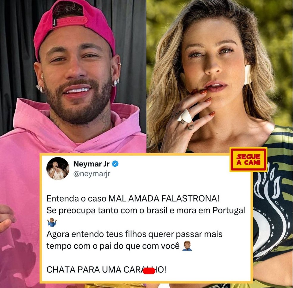 Neymar volta a detonar Luana Piovani: 'Mal amada, falastrona e chata para c#$@$' — Foto: Instagram