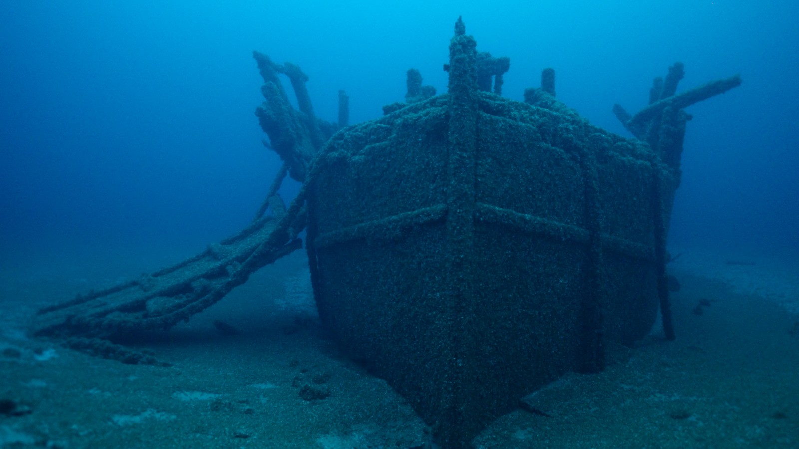 Navio África, que afundou há 128 anos no Lago Huron, no Canadá — Foto: Inspired Planet Productions