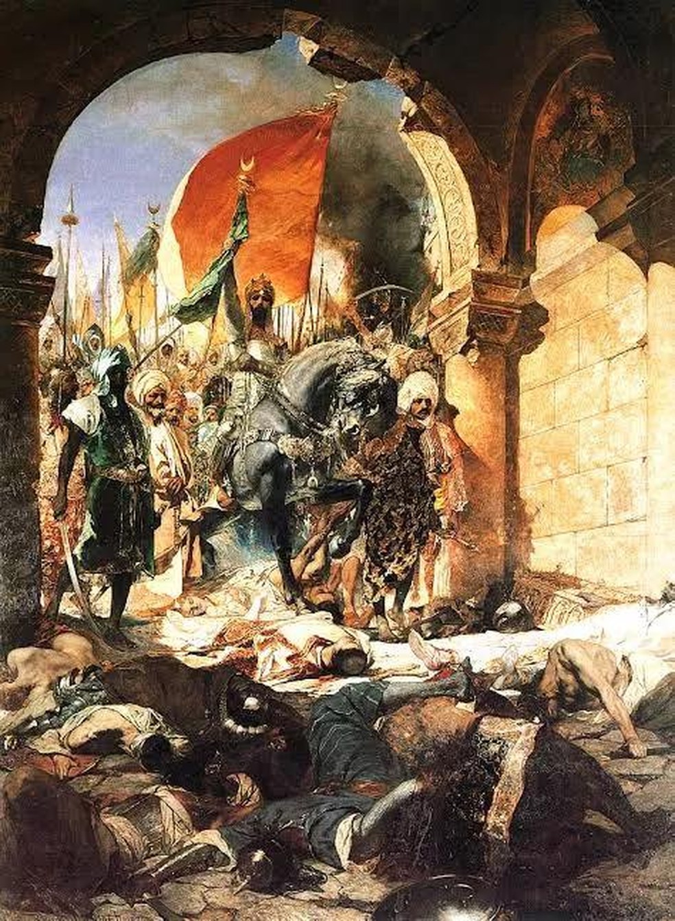 Pintura retrata a queda de Constantinopla (Foto: Wikimedia Commons) — Foto: Galileu