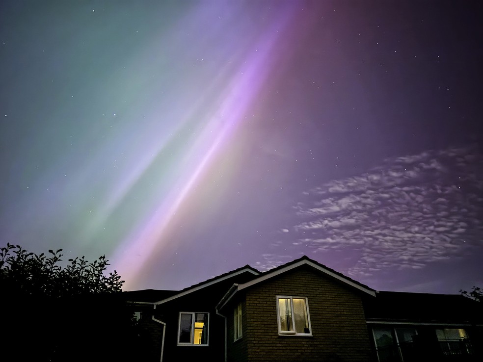 Aurora boreal vista em 10 de maio de 2024 nos Estados Unidos — Foto: Damien Walmsley/Flickr