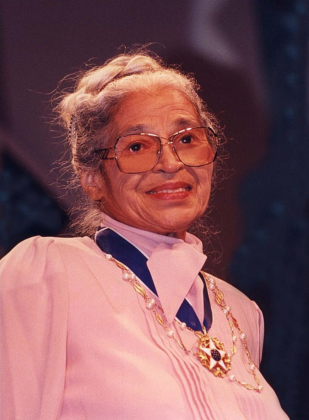 Rosa Parks em 1996 — Foto: John Mathew Smith/Wikimedia Commons